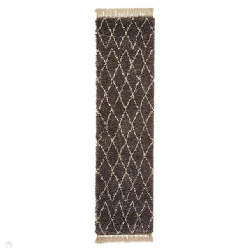 Boho 8280 Modern Moroccan Berber Soft Plush Shaggy Grey Runner-Think Rugs-Rug Love - The Most Loved Rug Store